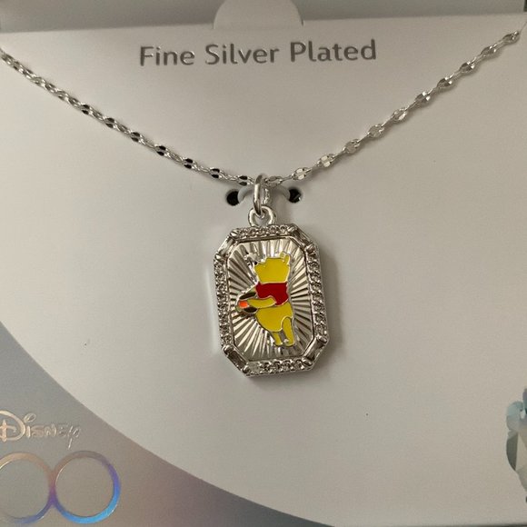 DISNEY Cubic Zirconia Enamel Winnie The Pooh Pendant Necklace - Picture 3 of 5